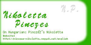 nikoletta pinczes business card